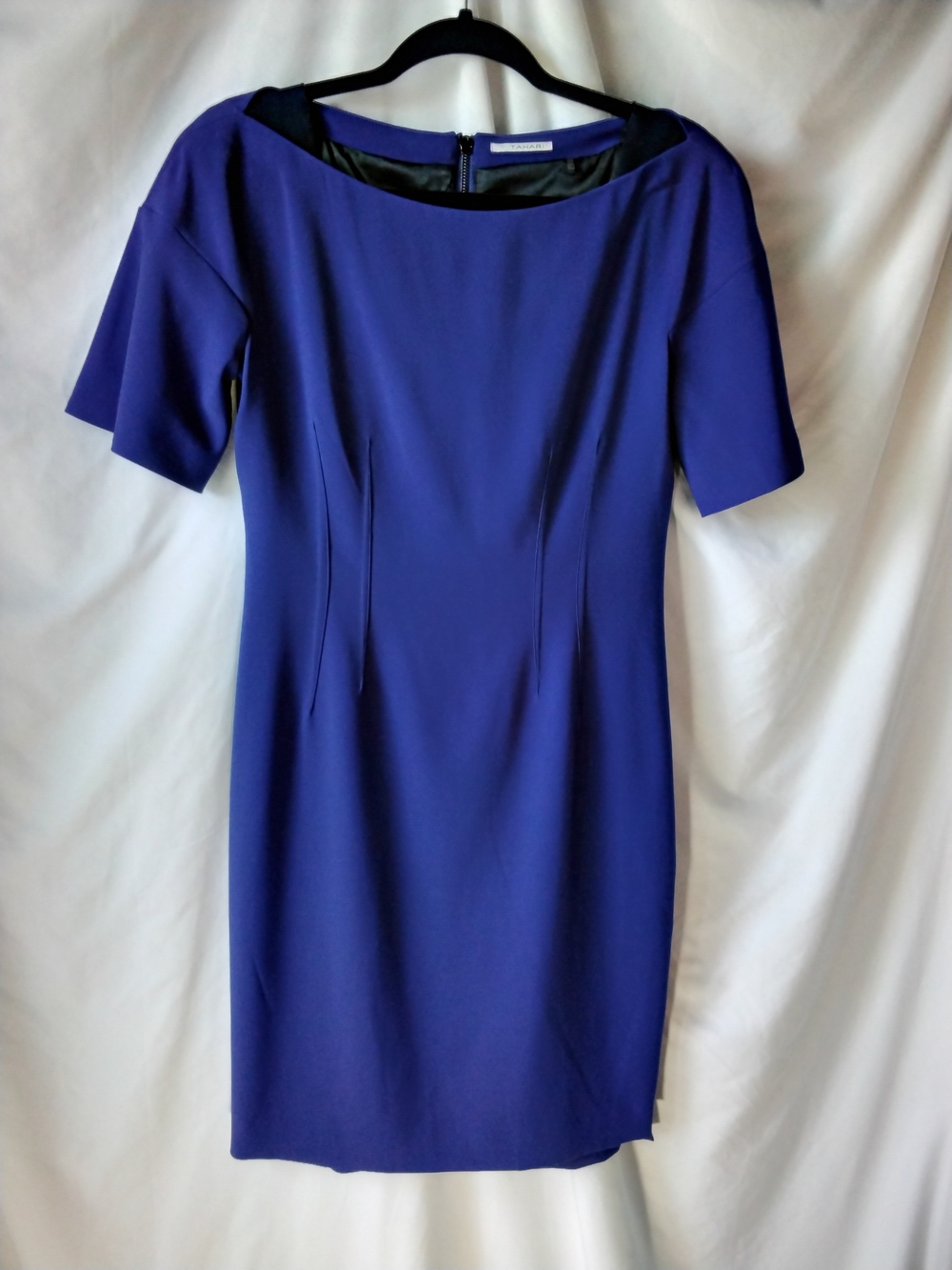 T Tahari Cobalt Blue Midi Sheath Dress